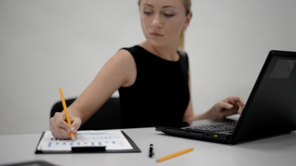 Paper Work with Help of Laptop Paper Work with Help of Laptop