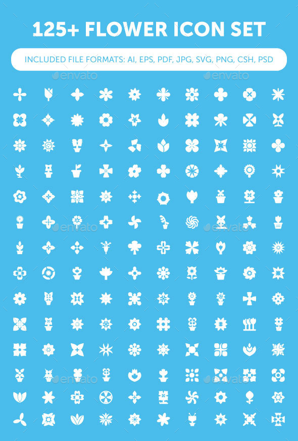 125+ Flower Icon Set - Seasonal Icons