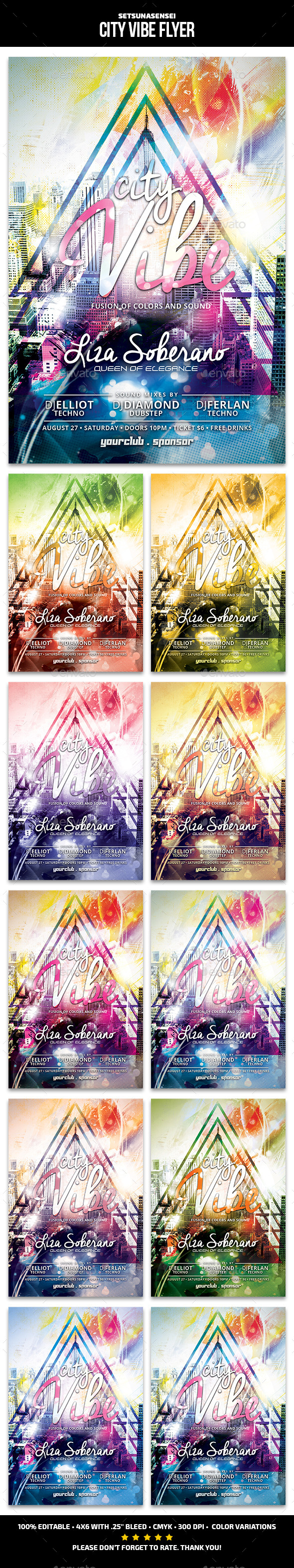 City Vibe Flyer - Clubs & Parties Events