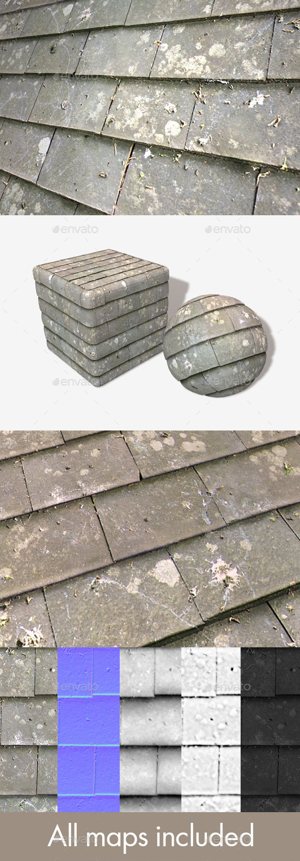 Grey Roof Tiles - 3Docean 12516315