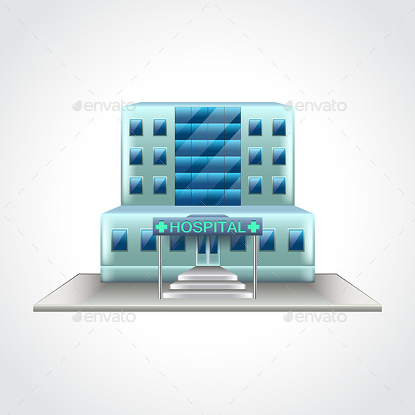Hospital Building Isolated Vector Illustration - Health/Medicine Conceptual