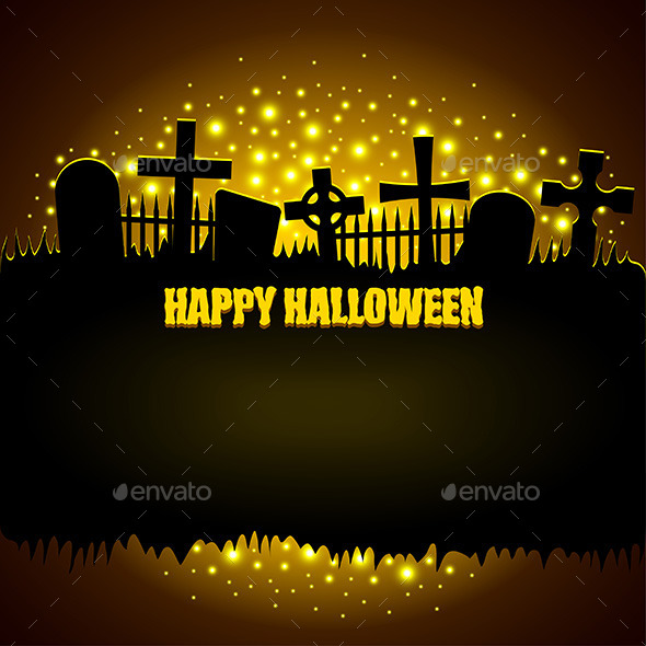 Dark Background with Glowing Graveyard - Halloween Seasons/Holidays