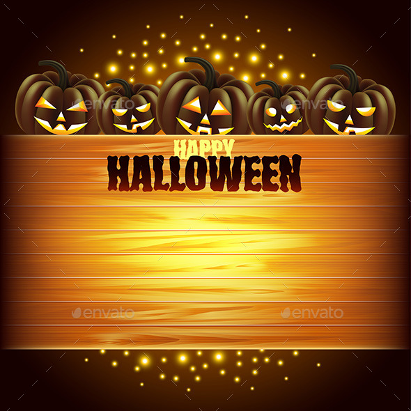 Pumpkins and Wooden Texture Halloween Background Pumpkins and Wooden Texture Halloween Background