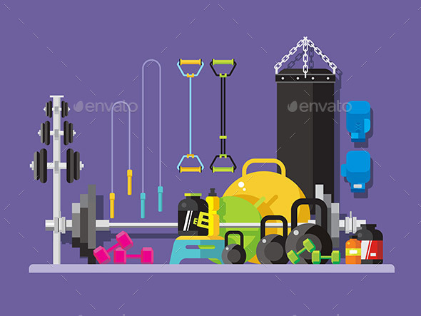 Gym Flat Style - Sports/Activity Conceptual