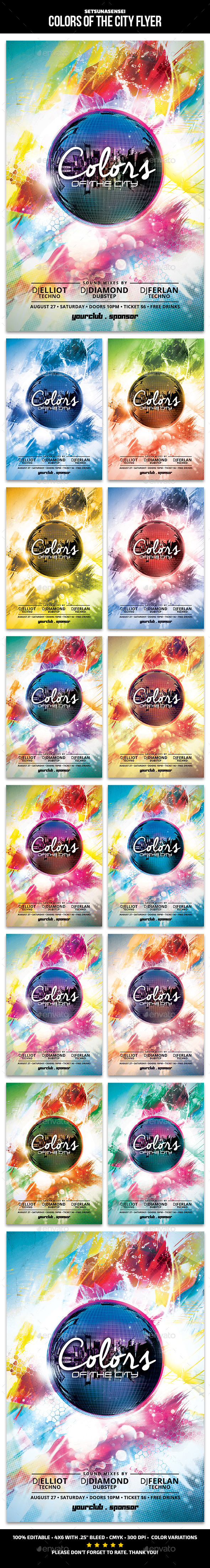 Colors of the City Flyer - Clubs & Parties Events
