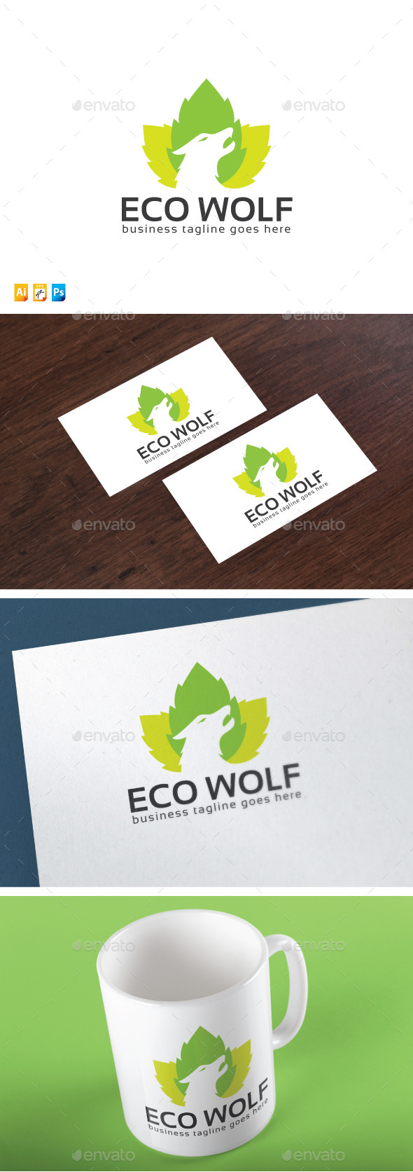 Eco Wolf - Animals Logo Templates