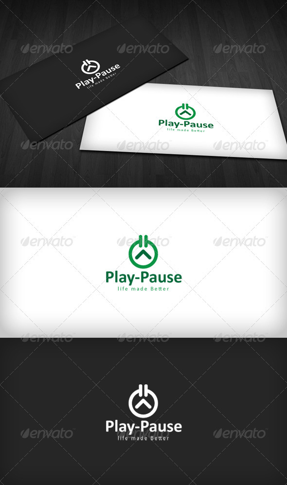 Play-Pause Logo - Vector Abstract