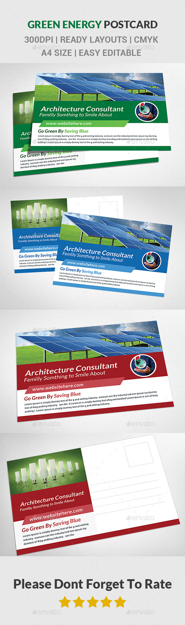 Green Energy Postcard - Cards & Invites Print Templates