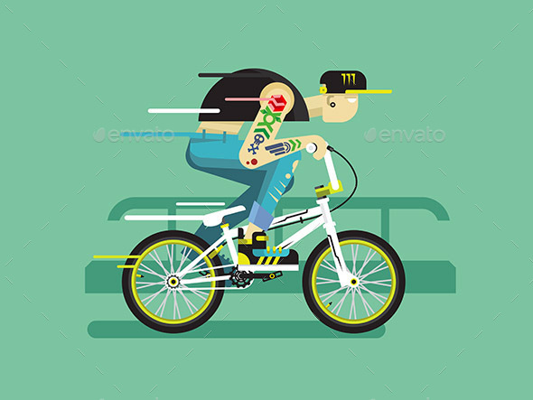 Active Bicyclist - Sports/Activity Conceptual