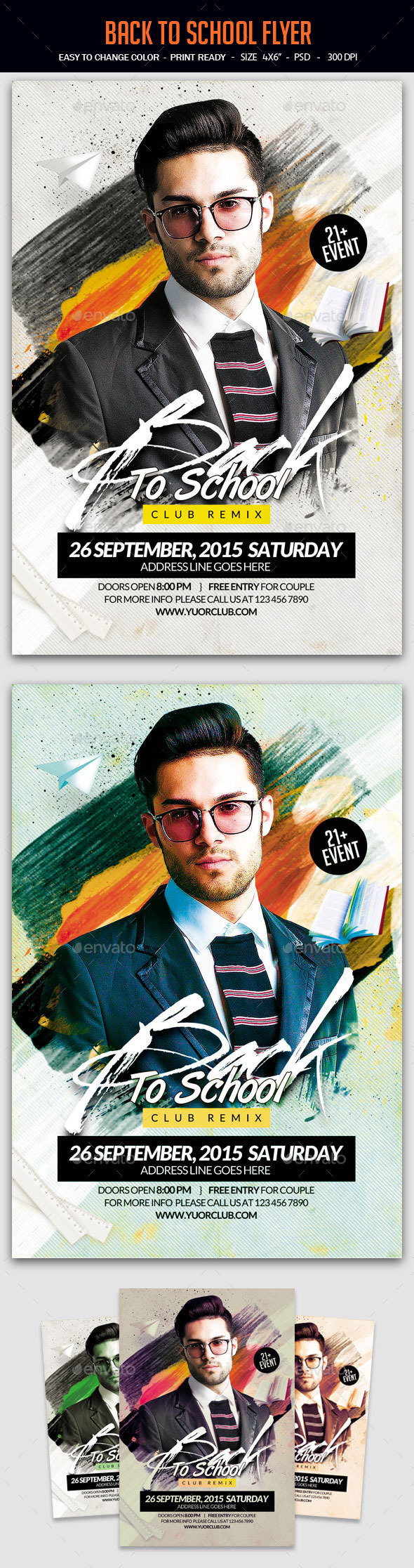 Back To School Party Flyer - Clubs & Parties Events