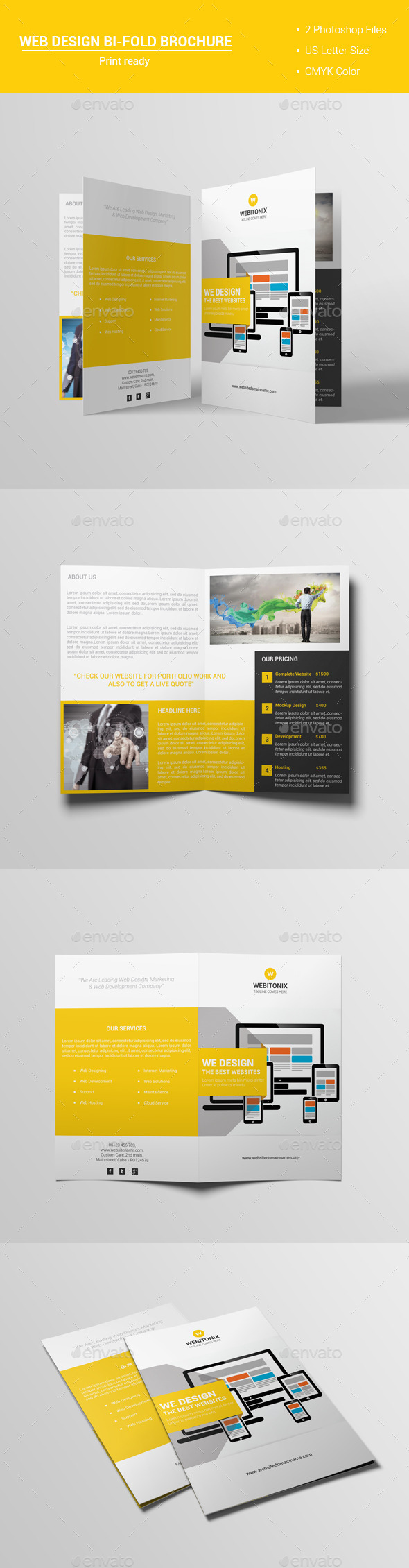 Web Design Bi-Fold Brochure V1 - Corporate Brochures