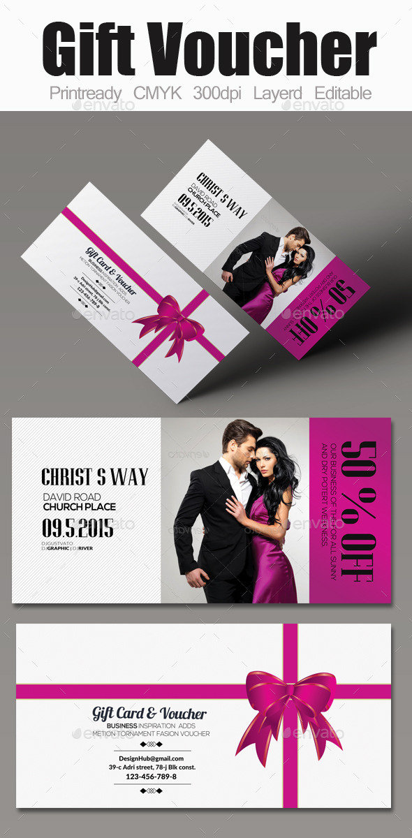 Multi Use Business Gift Voucher - Cards & Invites Print Templates