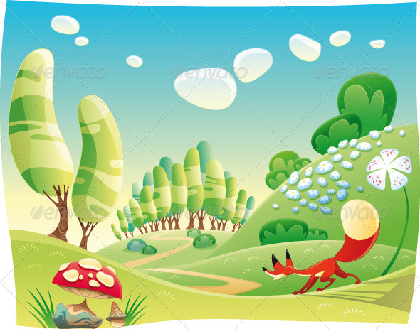 Fox in the wood. - Animals Characters