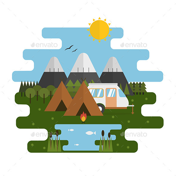 Mountain Lake RV Camp Ecological Landscape - Landscapes Nature