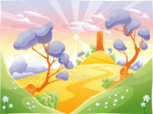 Landscape with tower - Landscapes Nature