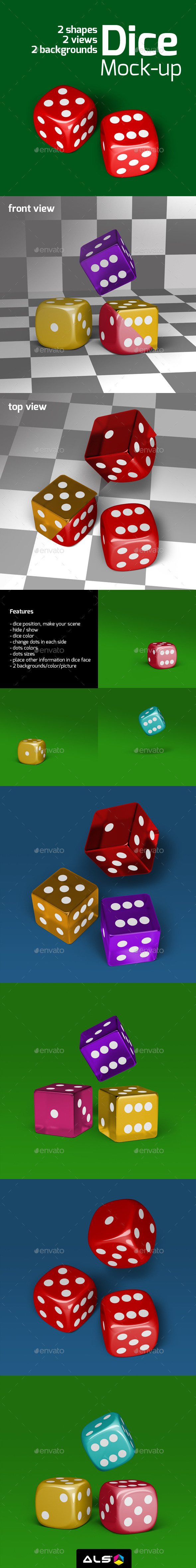 Dice Mock-up - Objects 3D Renders