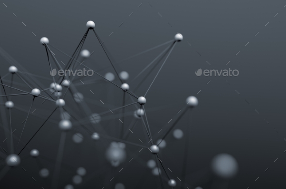 Abstract 3D Rendering Of Structure With Spheres. - Tech / Futuristic Backgrounds