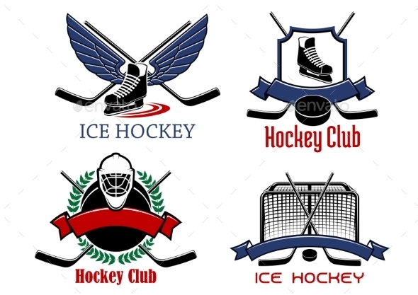 Ice Hockey Badges And Icons - Sports/Activity Conceptual