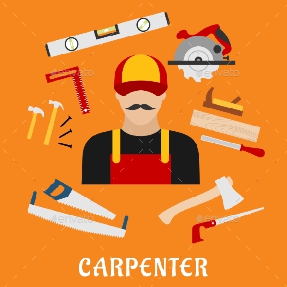 Carpenter And His Toolbox Tools Carpenter And His Toolbox Tools