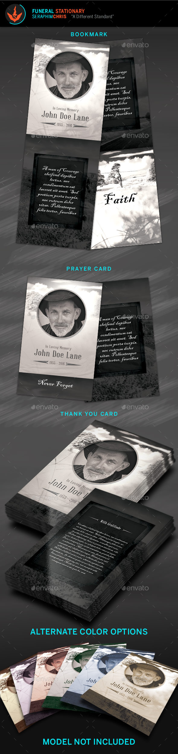 Vintage Funeral Program Stationery Template - Miscellaneous Print Templates