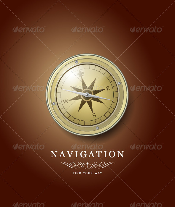 Compass illustration - Man-made Objects Objects