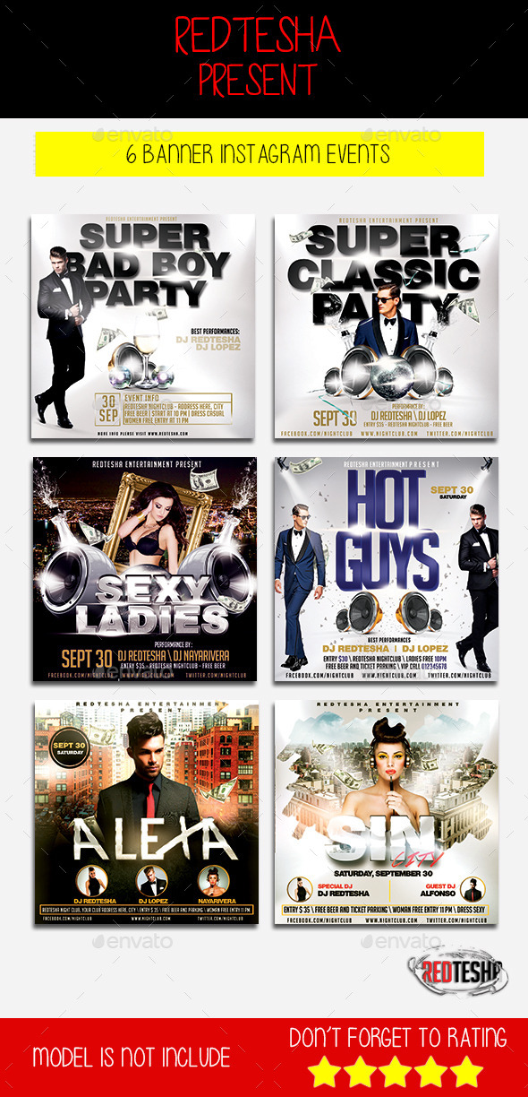 Instagram Banner Events - Banners & Ads Web Elements
