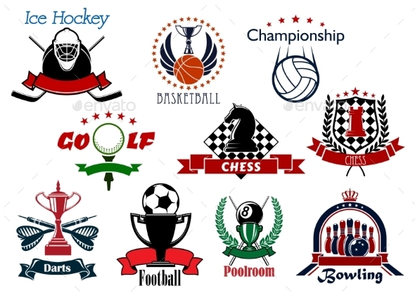 Sport And Leisure Icons Or Symbols Sport And Leisure Icons Or Symbols