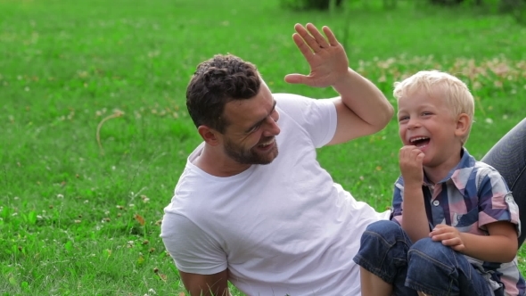 Father And Son High Five Father And Son High Five