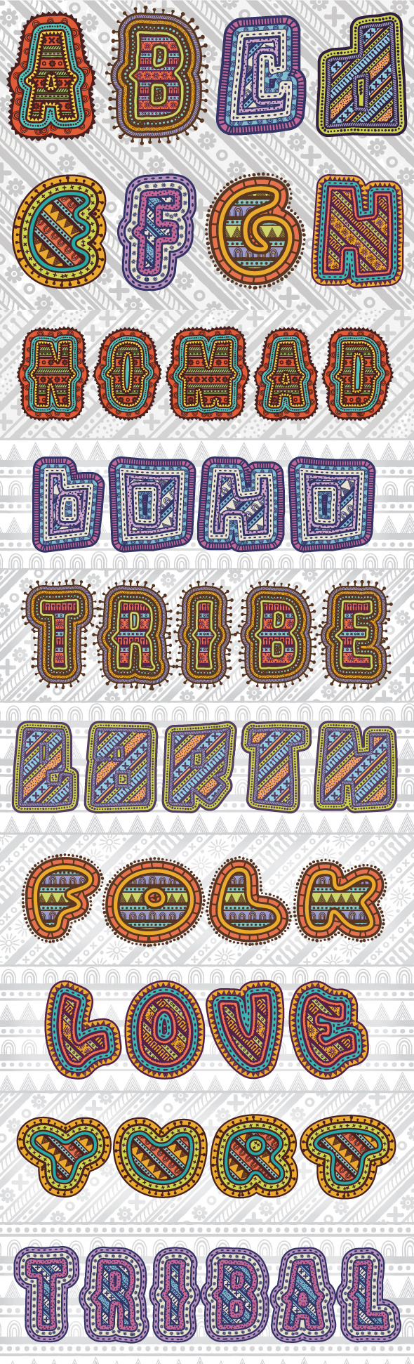 Tribal Text Styles - Styles Illustrator
