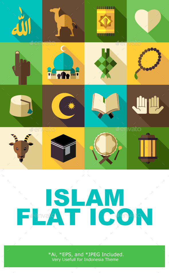 Islam Flat Modern Icon Vector Illustration - Religion Conceptual