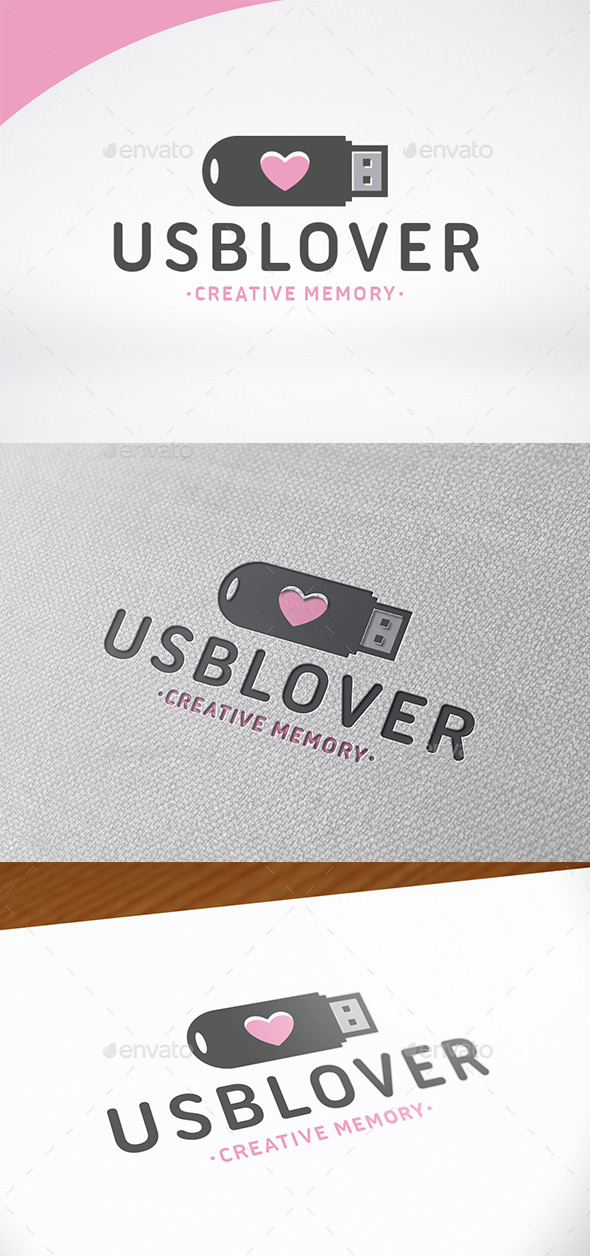 Usb Love Logo Template - Objects Logo Templates