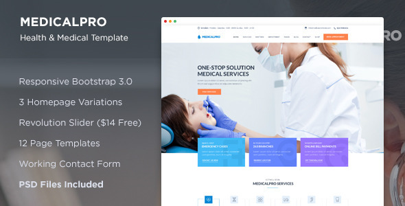 Exceptional MedicalPRO - Health and Medical HTML Template