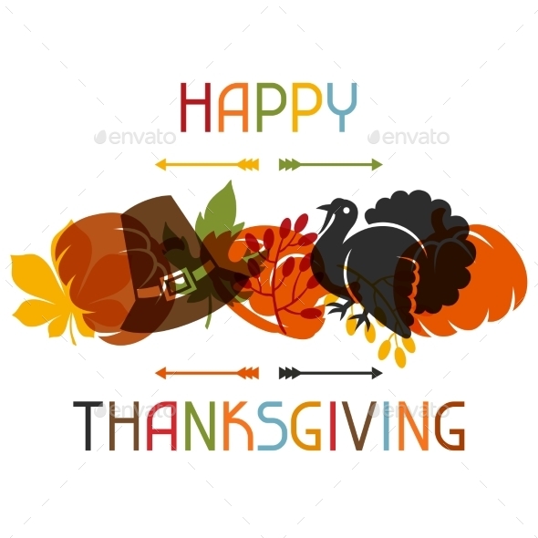 Happy Thanksgiving Day Card Design With Holiday - Seasons/Holidays Conceptual
