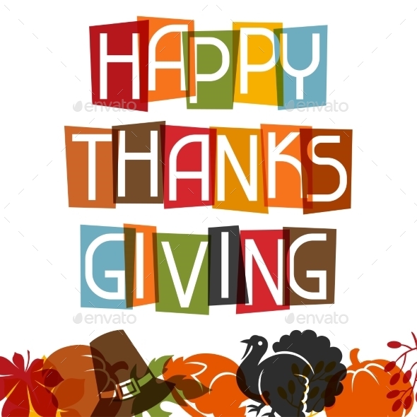 Happy Thanksgiving Day Card Design With Holiday - Seasons/Holidays Conceptual
