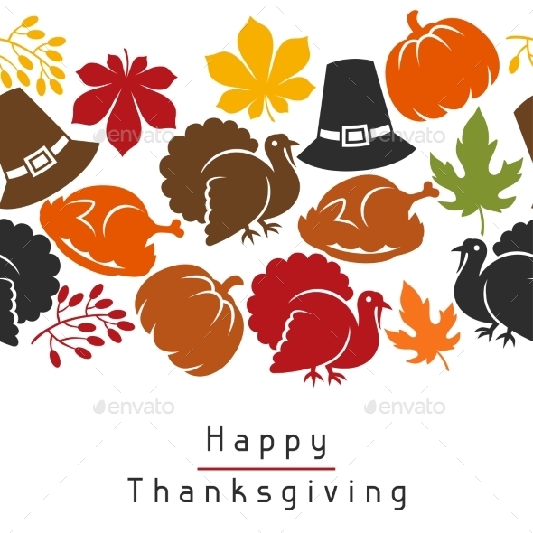 Happy Thanksgiving Day Seamless Pattern - Seasons/Holidays Conceptual