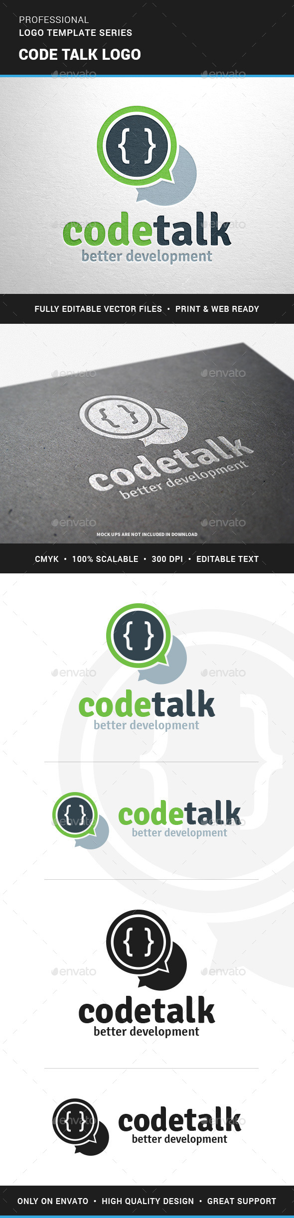 Code Talk Logo Template - Symbols Logo Templates