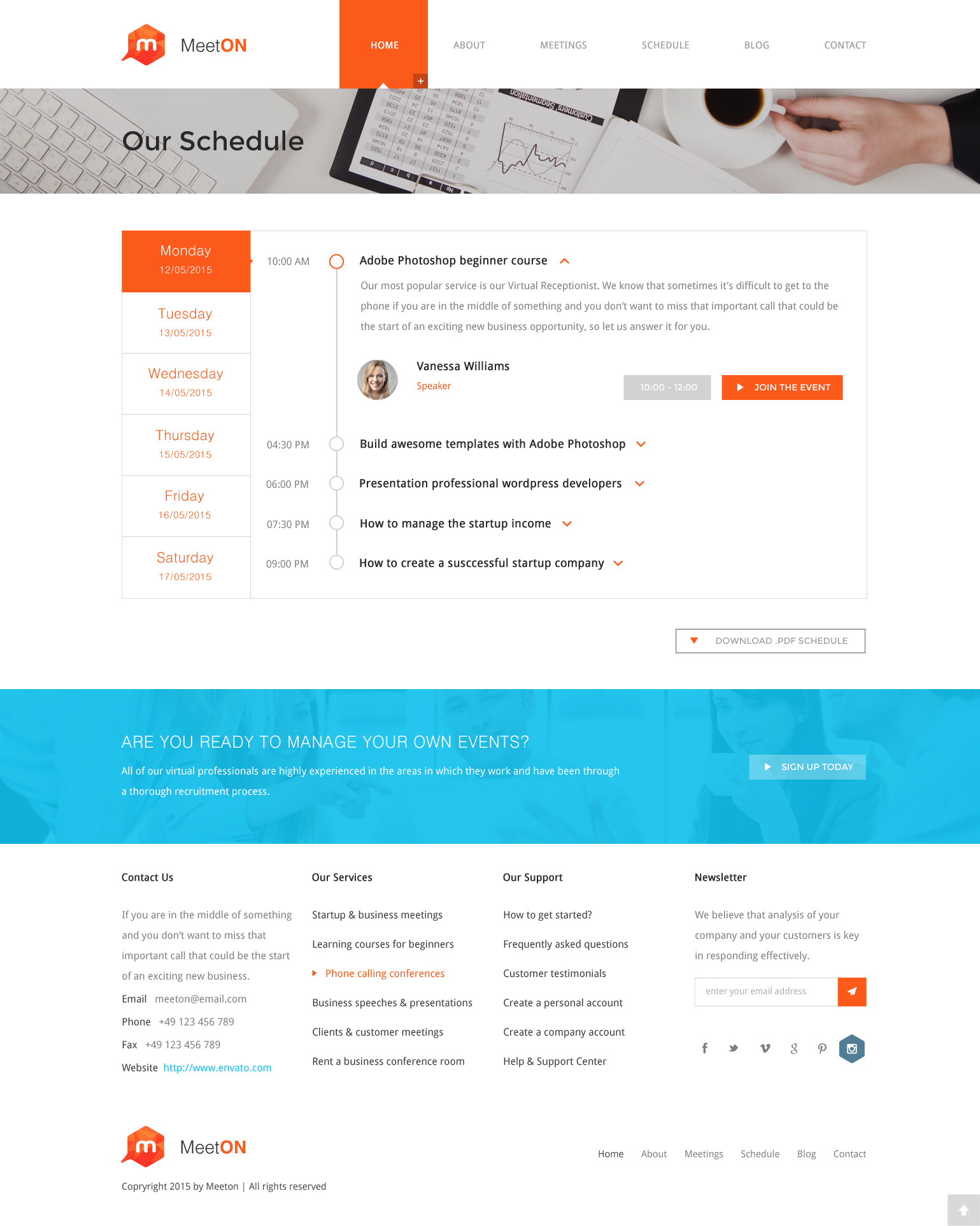 Meeton Conference & Event HTML Template