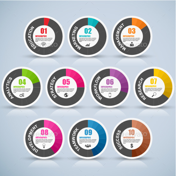 Abstract 3D Business Number Options Infographic - Infographics