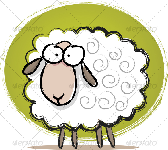 Cute Sheep Sketch - Animals Illustrations