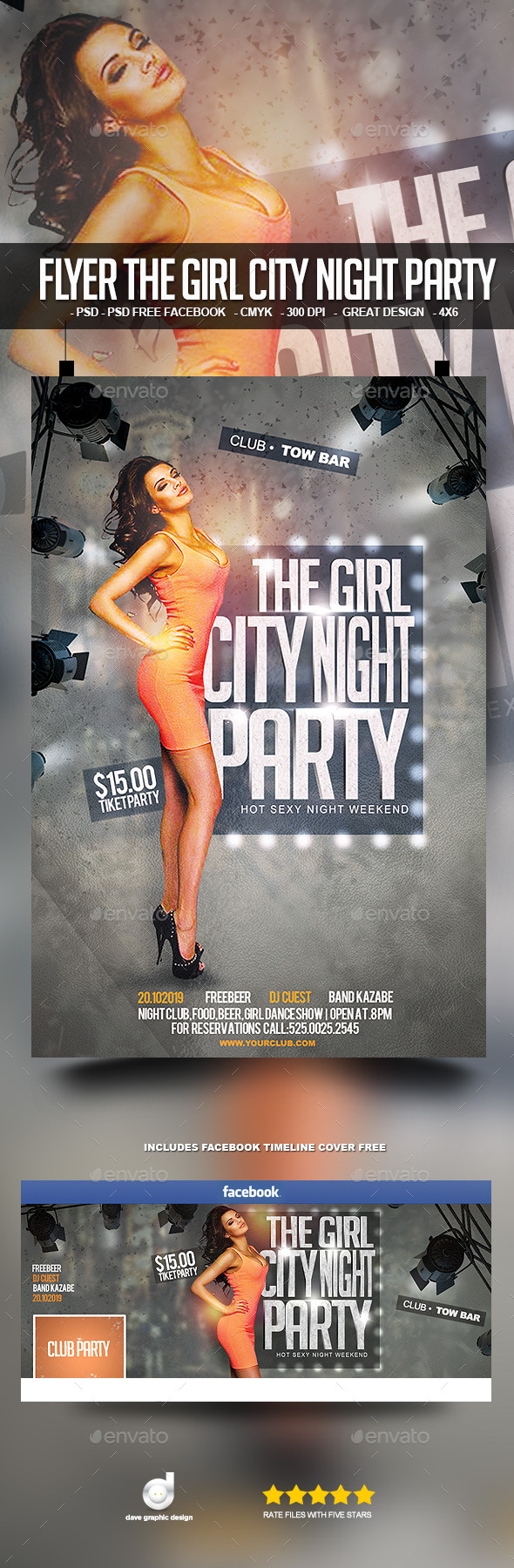 Flyer The Girl City Night Party - Clubs & Parties Events