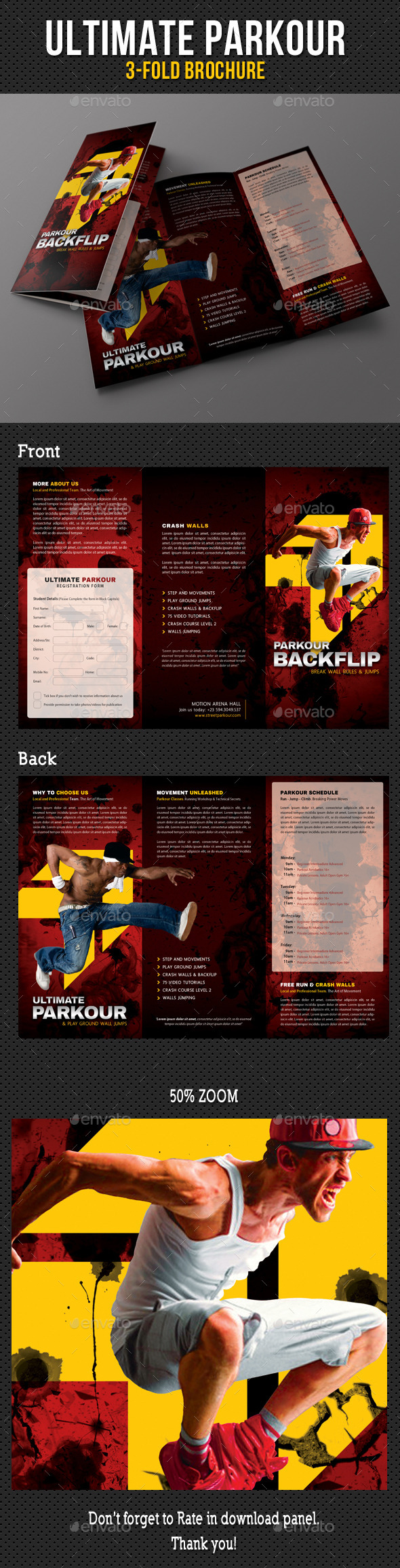 Ultimate Parkour 3-Fold Brochure V2 - Brochures Print Templates