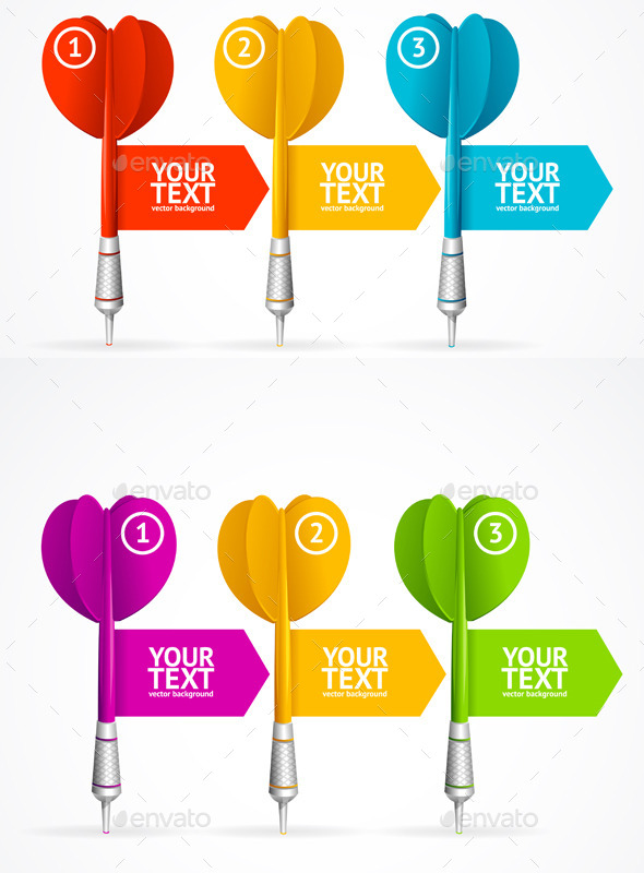 Set of Darts Option Banner - Sports/Activity Conceptual
