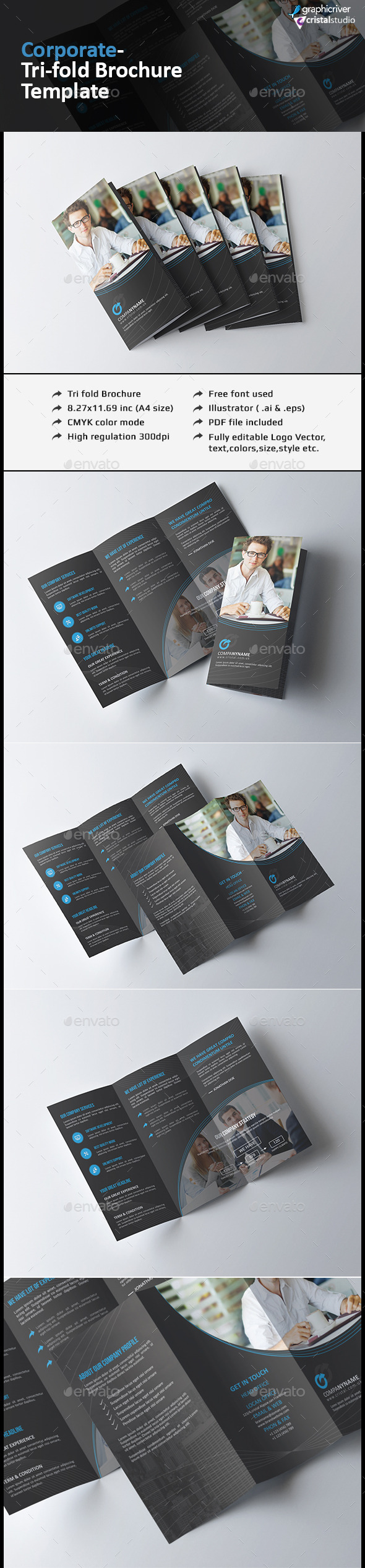 Elegant Tri-fold Brochure - Corporate Brochures