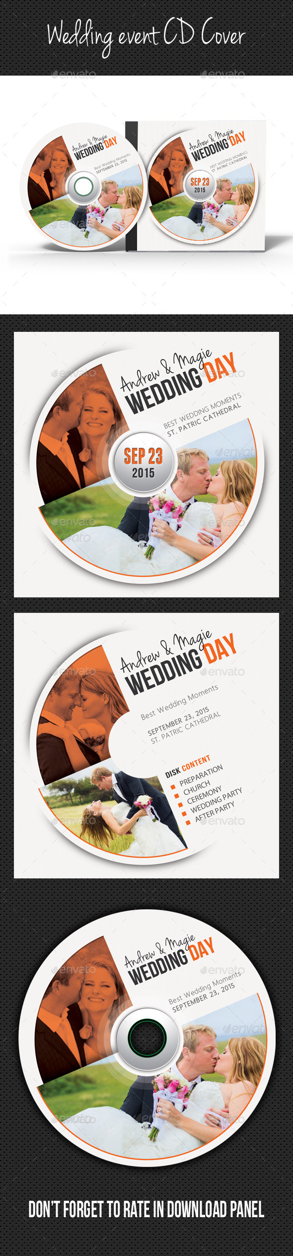 Wedding Event CD Cover V09 - CD & DVD Artwork Print Templates