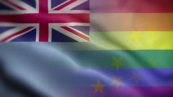 LGBT Tuvalu Flag Loop Background 4K