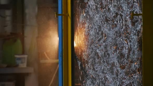 Beaten Glass Sheet Beaten by Stick Beaten Glass Sheet Beaten by Stick