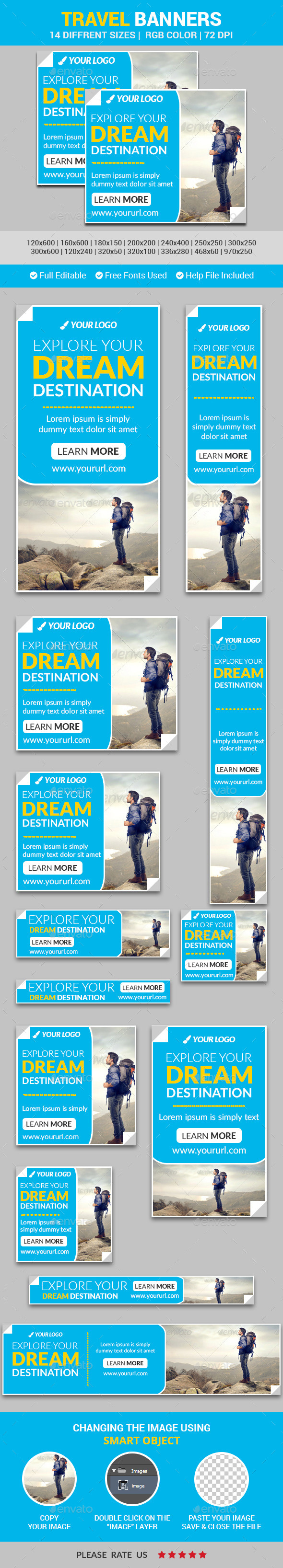 Travel Banners v6 - Banners & Ads Web Elements