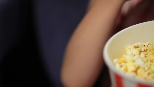 Beautiful Little Girl Waching Movie In The Cinema Beautiful Little Girl Waching Movie In The Cinema