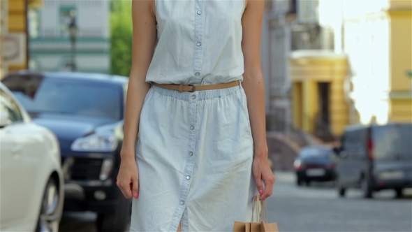 Beautiful Girl Walks Down The Street Beautiful Girl Walks Down The Street