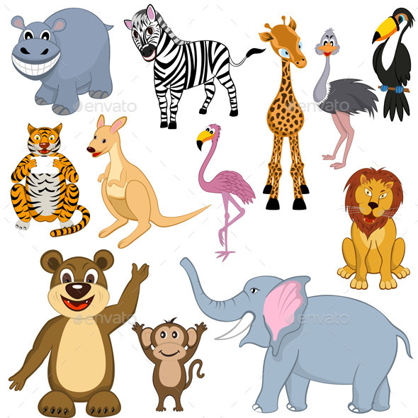 Set of Cartoon Animals - Animals Characters